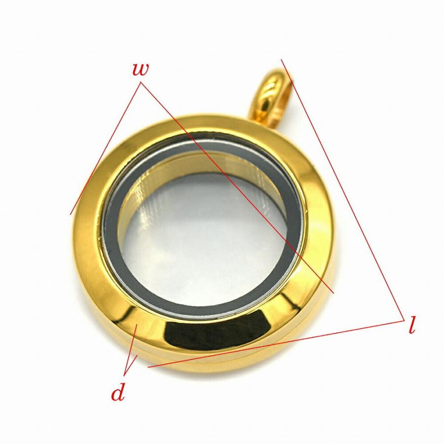 ペンダントトップ サージカルステンレス 写真や小物を入れられるガラス