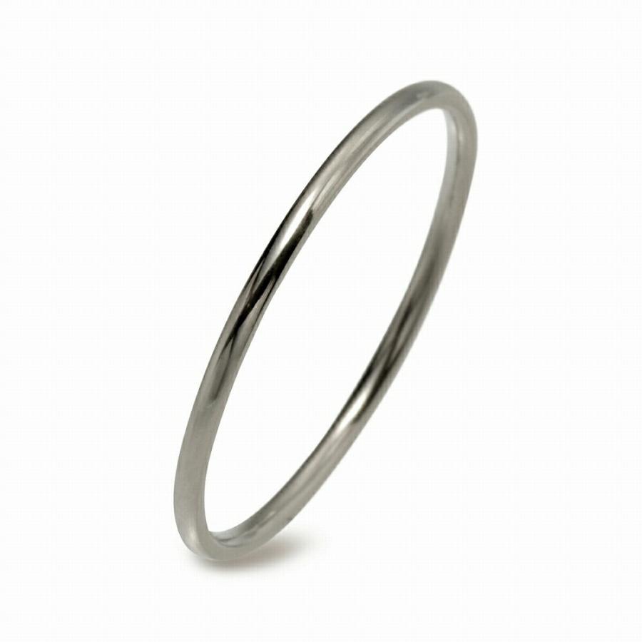 指輪 サージカルステンレス シンプルな甲丸リング 幅1.0mm 銀色 