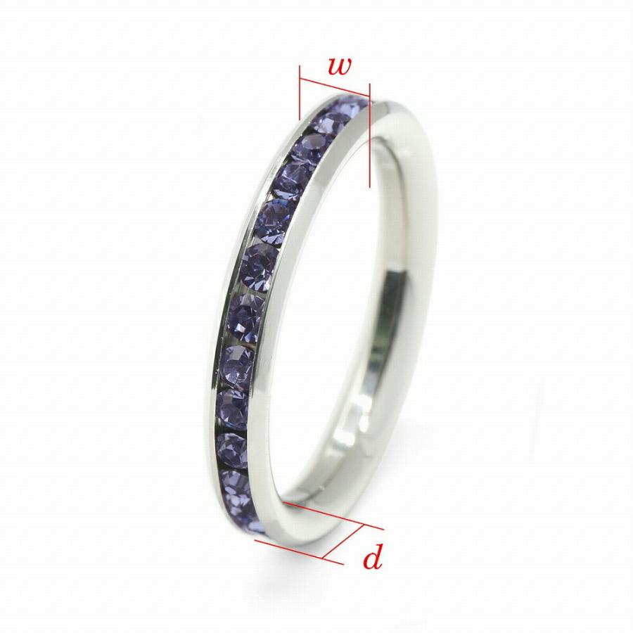 指輪 サージカルステンレス 一周ぐるり水晶のフルエタニティリング