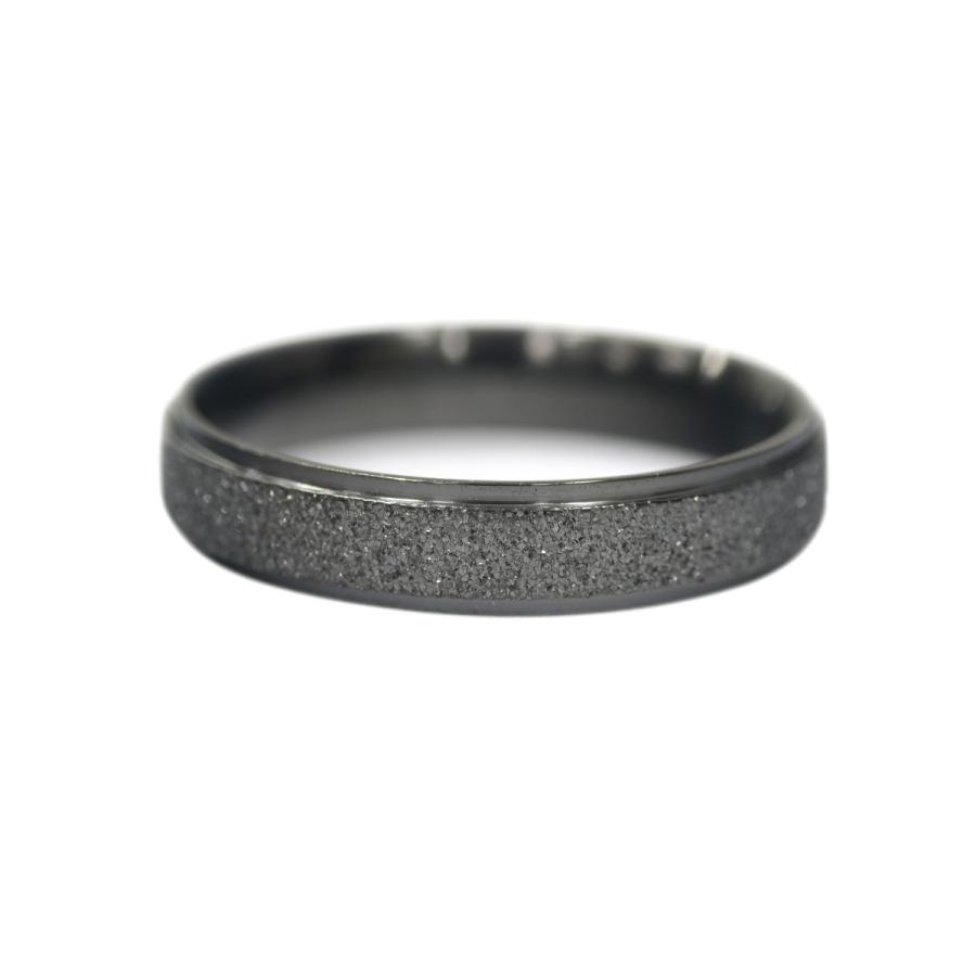 指輪 サージカルステンレス センターラインラメコーティングの段付きリング 幅4.0mm 黒｜rubby｜03