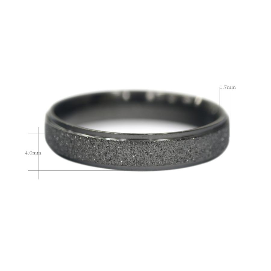 指輪 サージカルステンレス センターラインラメコーティングの段付きリング 幅4.0mm 黒｜rubby｜06