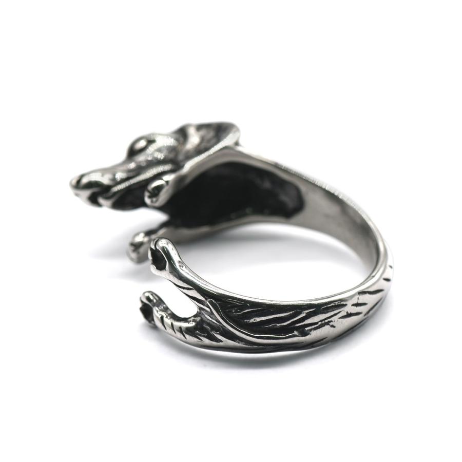 指輪 サージカルステンレス ダックスフントのリング 犬 イヌ ドッグ