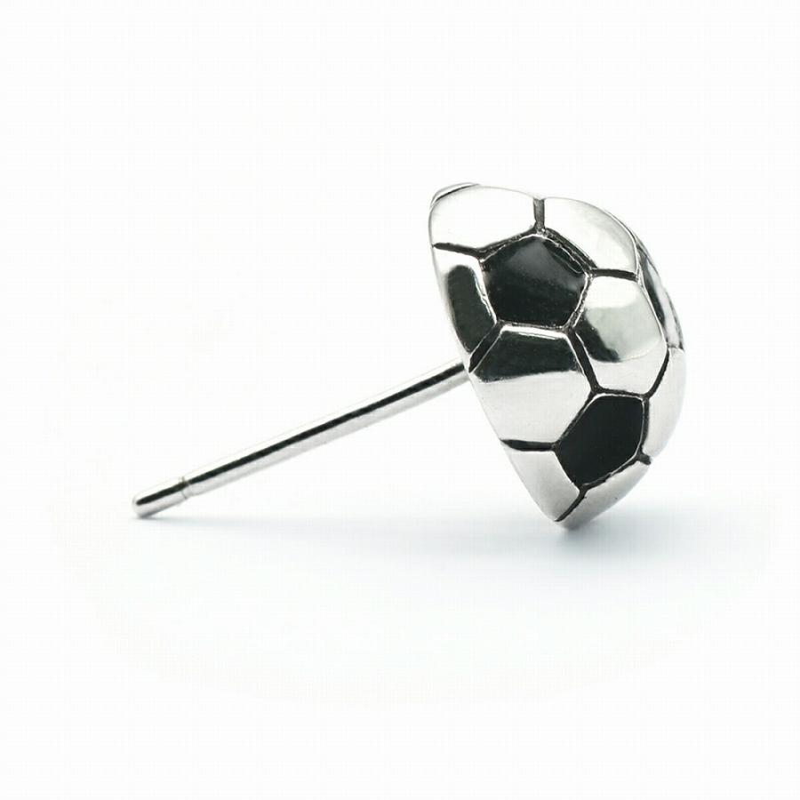 バラ売り/1個】 ピアス シルバー925 サッカーボール 直径10.0mm｜銀