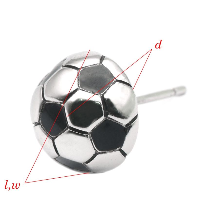 バラ売り/1個】 ピアス シルバー925 サッカーボール 直径10.0mm