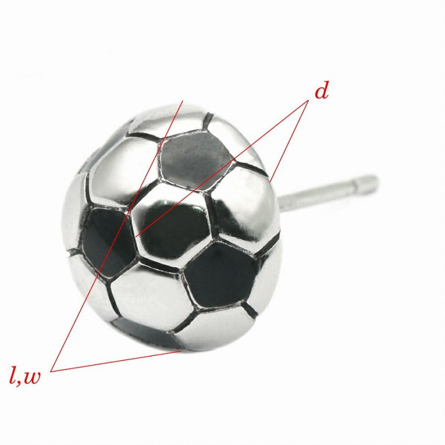バラ売り/1個】 ピアス シルバー925 サッカーボール 直径10.0mm｜銀