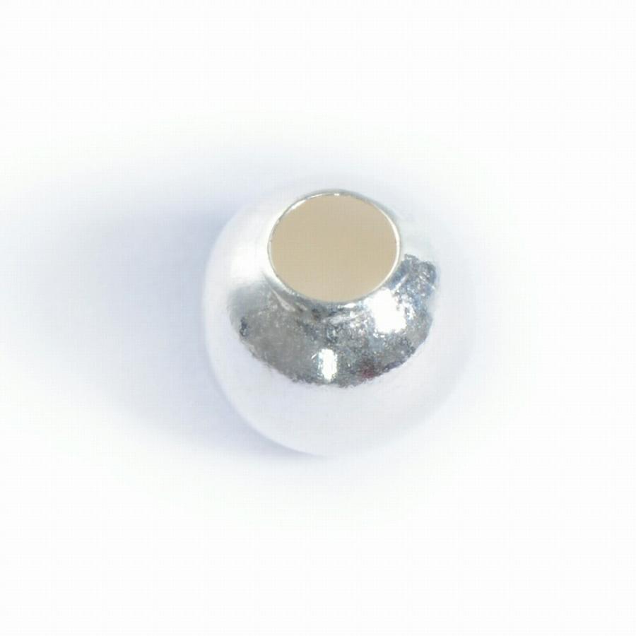 1個売り】 ビーズパーツ シルバー925 プレーン丸玉の穴あき貫通ビーズ