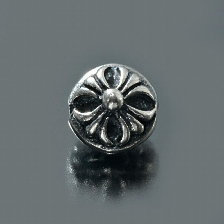 1個売り】 ビーズパーツ シルバー925 クロス模様丸型ビーズ 外径10.0mm