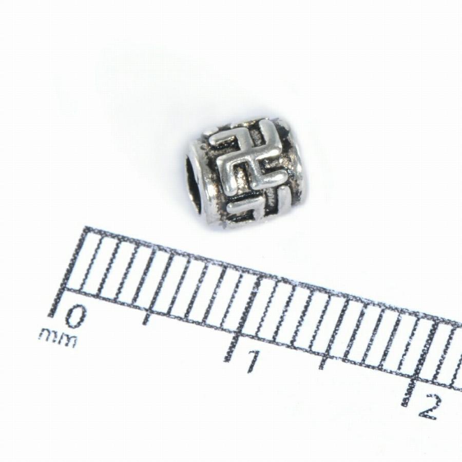 1個売り】 ビーズパーツ シルバー925 卍模様タル型ビーズ 外径5.5mm 高
