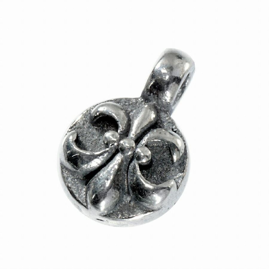 ゆりページ 1個売り】 チャームパーツ シルバー925 ユリの紋章チャーム ラウンド