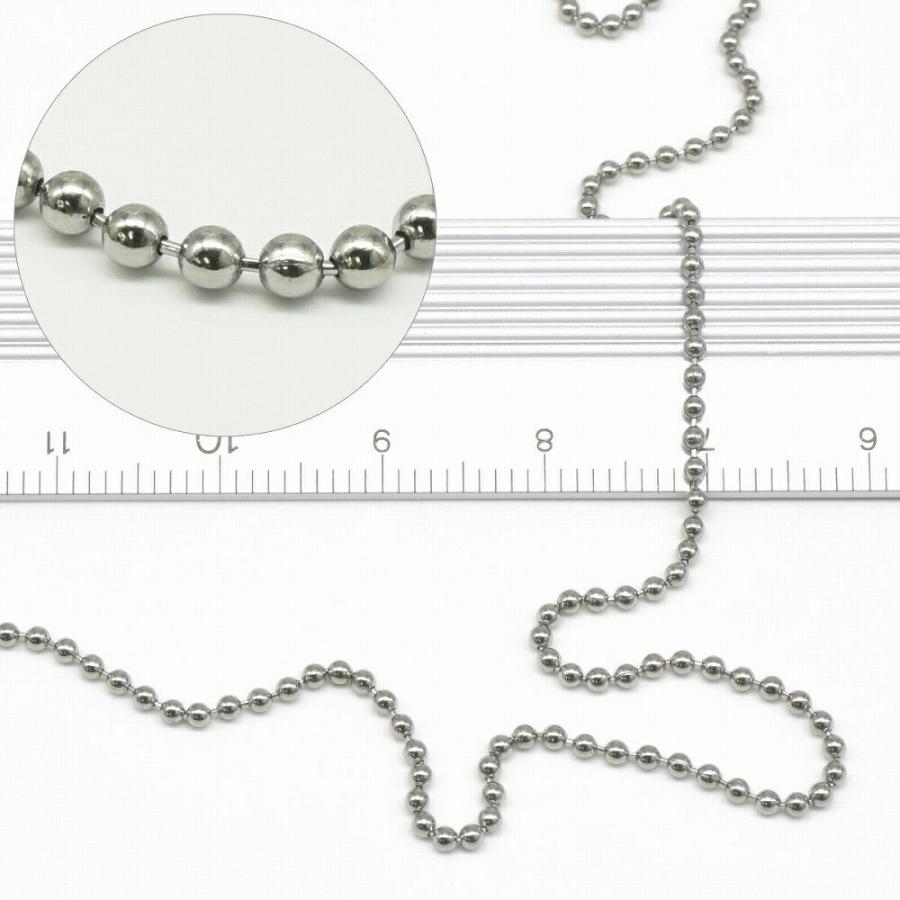 ブレスレット チェーン 純チタン ボールチェーン 幅1.5mm 長さ19cm｜鎖 