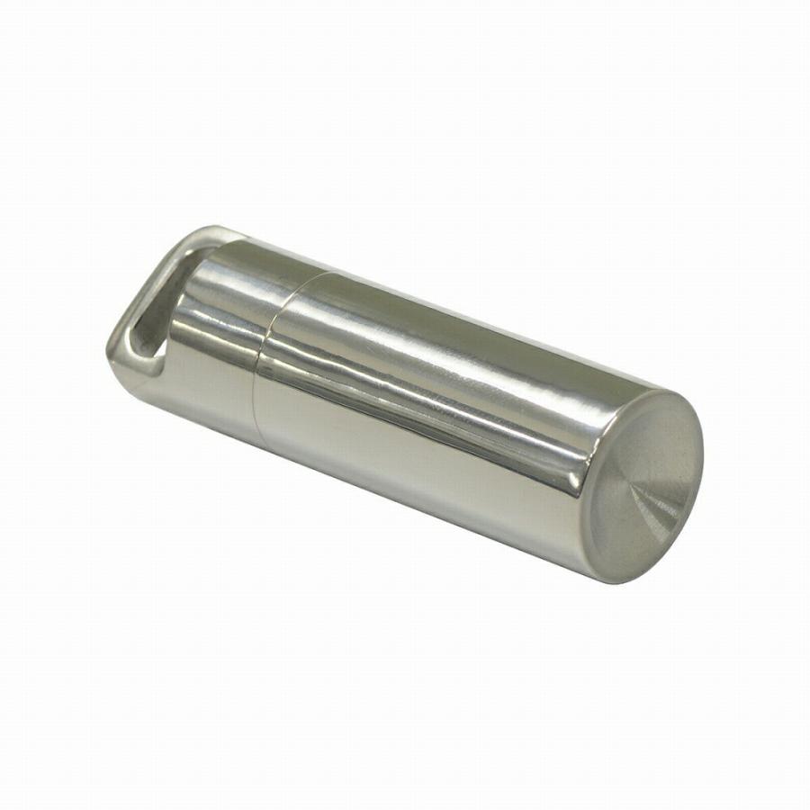 ペンダントトップ チタン シンプルな筒型のネジ式ロケットペンダント 直径15.0mm 高さ50.0mm チェーン付属 ピルケース｜アクセサリー