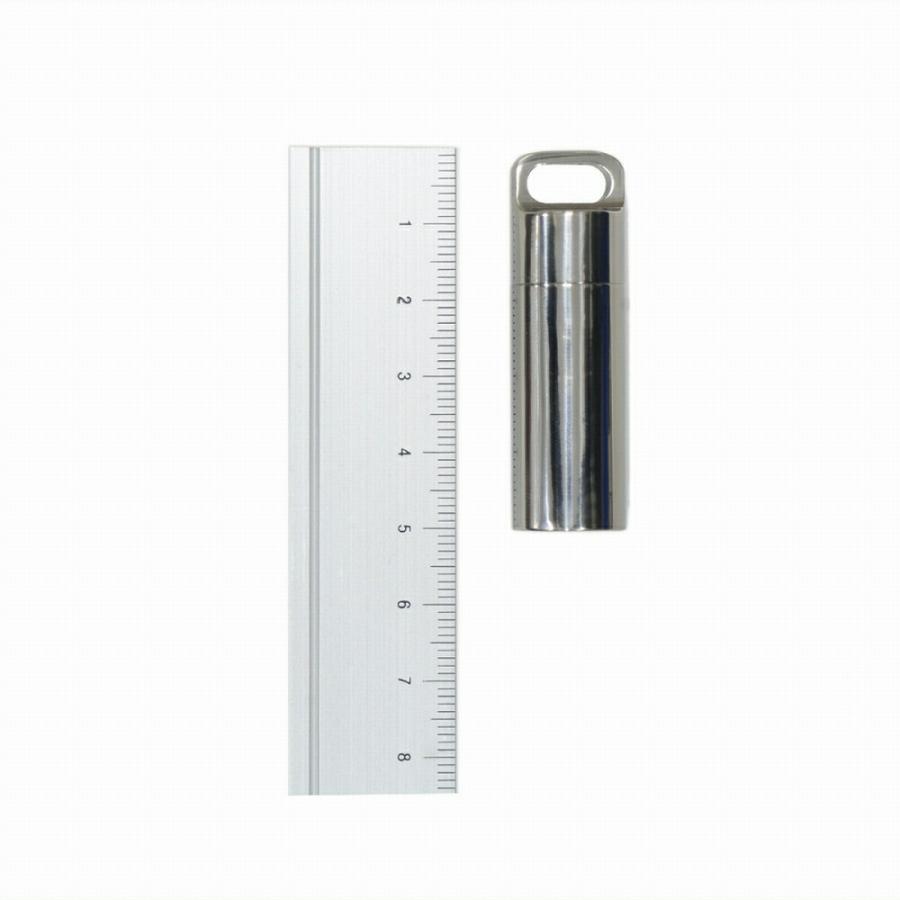 ペンダントトップ チタン シンプルな筒型のネジ式ロケットペンダント 直径15.0mm 高さ50.0mm チェーン付属 ピルケース｜アクセサリー