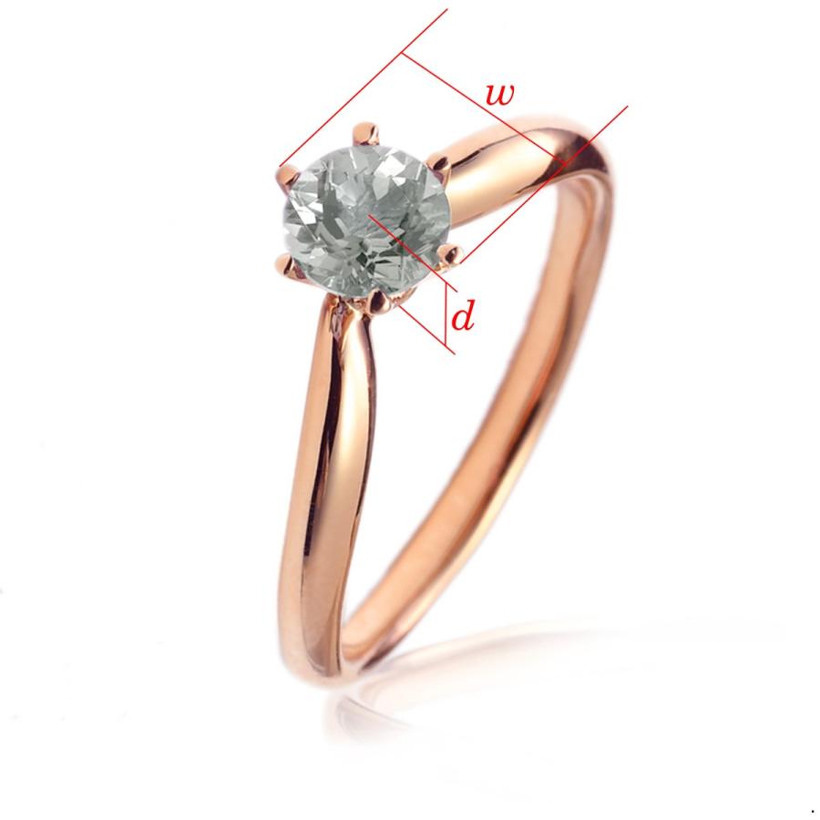 指輪 18金 ピンクゴールド 天然石 一粒リング 主石の直径約3.8mm