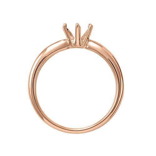 指輪 18金 ピンクゴールド 天然石 一粒リング 主石の直径約5.2mm ソリティア しぼり腕 六本爪留めの画像