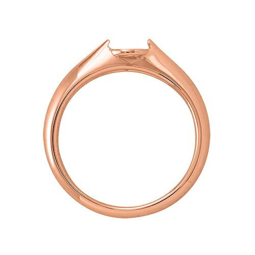 指輪 18金 ピンクゴールド 天然石 一粒リング 主石の直径約5.2mm ソリティア ウェーブ 二本爪留め｜K18PG 貴金属 ジュエリーの画像