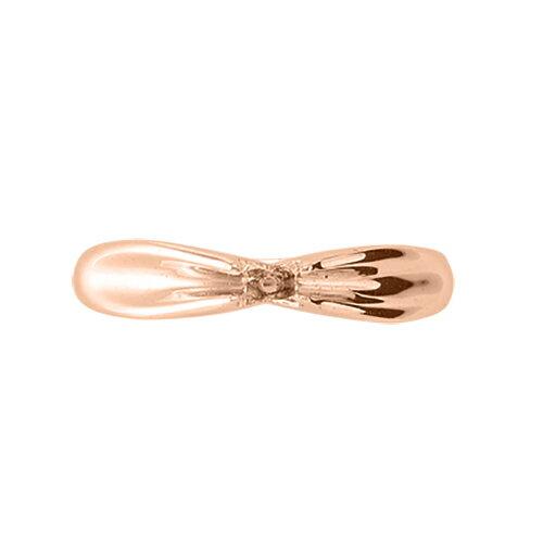 指輪 18金 ピンクゴールド 天然石 一粒リング 主石の直径約3.8mm ソリティア 四本爪留めの画像