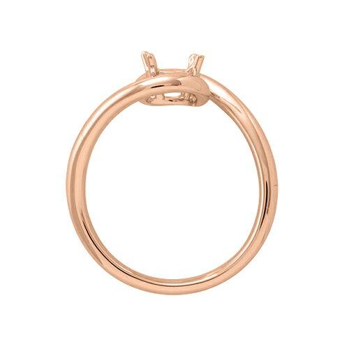 指輪 18金 ピンクゴールド 天然石 一粒リング 主石の直径約5.2mm ソリティア 抱き合わせ腕 四本爪留めの画像