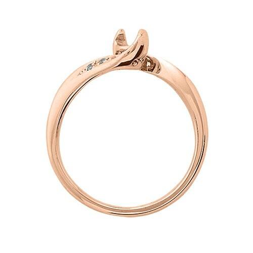 「人气商品」 指輪 18金 ピンクゴールド 天然石 サイドストーンリング 主石の直径約3.8mm 抱き合わせ腕 【H1228147136】(44293円)