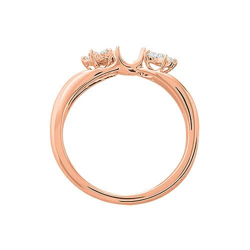 指輪 18金 ピンクゴールド 天然石 メレが花モチーフのデザインリング 主石の直径約4.4mm 割り腕 四本爪留め｜K18PG 貴金属 ジュエリー_2