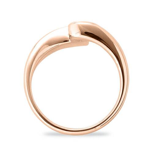 指輪 18金 ピンクゴールド 天然石 一粒リング 主石の直径約4.4mm ソリティア 抱き合わせ腕 レール留めの画像
