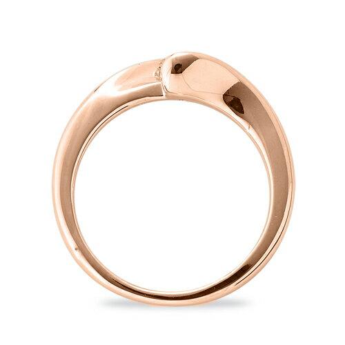 指輪 18金 ピンクゴールド 天然石 一粒リング 主石の直径約4.4mm ソリティア 抱き合わせ腕 レール留めの画像