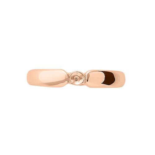 指輪 18金 ピンクゴールド 天然石 一粒リング 主石の直径約3.8mm ソリティア レール留めの画像