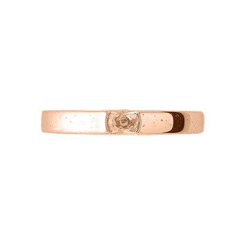 指輪 18金 ピンクゴールド 天然石 一粒リング 主石の直径約3.8mm ソリティア 平打ち レール留めの画像