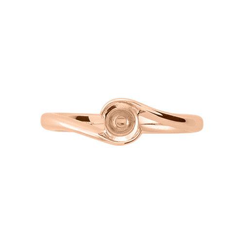 指輪 18金 ピンクゴールド 天然石 一粒リング 主石の直径約5.2mm ソリティア 抱き合わせ腕 レール留めの画像