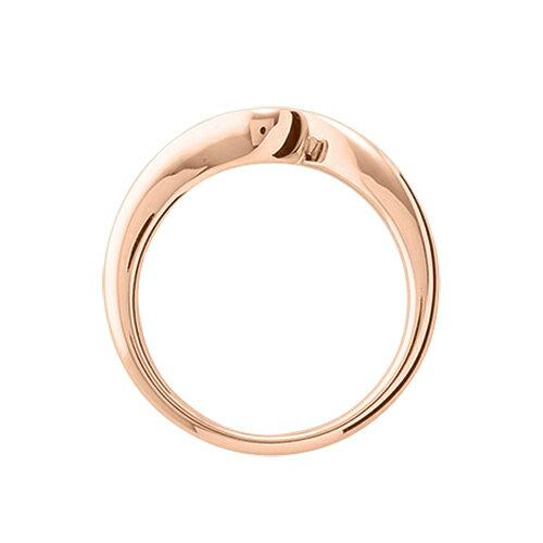 指輪 18金 ピンクゴールド 天然石 一粒リング 主石の直径約5.2mm ソリティア 抱き合わせ腕 レール留めの画像