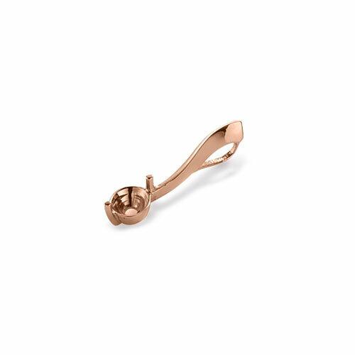 ペンダントトップ 18金 ピンクゴールド 天然石 ウェーブラインの一粒ペンダント 主石の直径約5.2mm 二本爪留め_1