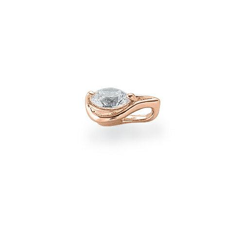 ペンダントトップ 18金 ピンクゴールド 天然石 J イニシャルモチーフの一粒ペンダント 主石の直径約4.4mm