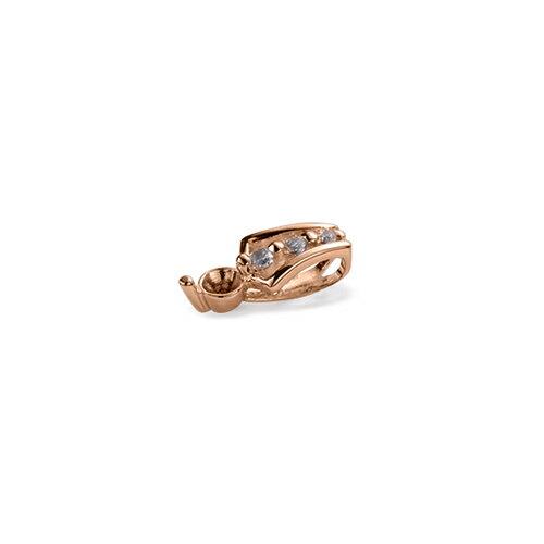 ペンダントトップ 18金 ピンクゴールド 天然石 メレ付きバチカンの一粒ペンダント 主石の直径約3.8mmの画像
