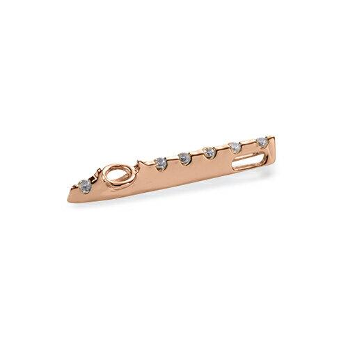 ペンダントトップ 18金 ピンクゴールド 天然石 メレが並んだスティックペンダント 主石の直径約4.4mm 二本爪留めの画像
