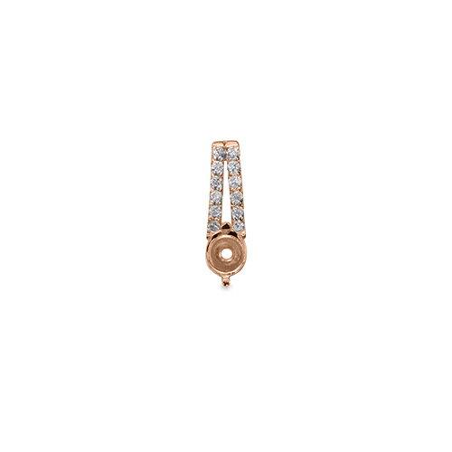 ペンダントトップ 18金 ピンクゴールド 天然石 メレ付きバチカンの一粒ペンダント 主石の直径約4.4mm 二本爪留めの画像