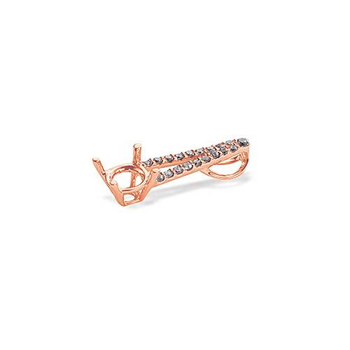 ペンダントトップ 18金 ピンクゴールド 天然石 V字ラインの一粒ペンダント 主石の直径約5.2mm 四本爪留め ペンダントヘッドのみ｜K18PGの画像