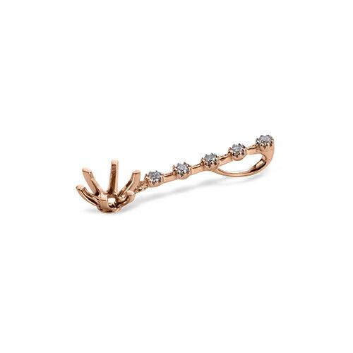 ペンダントトップ 18金 ピンクゴールド 天然石 メレが並んだスティックペンダント 主石の直径約5.2mm 六本爪留めの画像