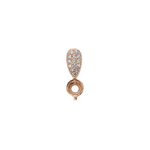 ペンダントトップ 18金 ピンクゴールド 天然石 パヴェバチカンの一粒ペンダント 主石の直径約5.2mm 二本爪留めの画像