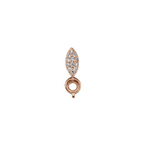 ペンダントトップ 18金 ピンクゴールド 天然石 パヴェバチカンの一粒ペンダント 主石の直径約5.2mm 二本爪留めの画像