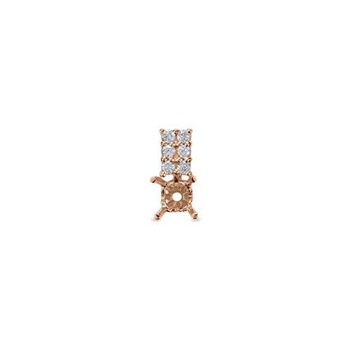 ペンダントトップ 18金 ピンクゴールド 天然石 メレ付きバチカンの一粒ペンダント 主石の直径約4.4mm 四本爪留めの画像