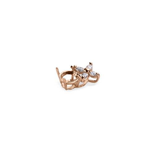 ペンダントトップ 18金 ピンクゴールド 天然石 マーキスメレの花モチーフが付いた一粒ペンダント 主石の直径約5.2mm 四本爪留めの画像