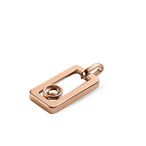 ペンダントトップ 18金 ピンクゴールド 天然石 レクタングル型フレームの一粒ペンダント 主石の直径約4.4mm 伏せ込みの画像