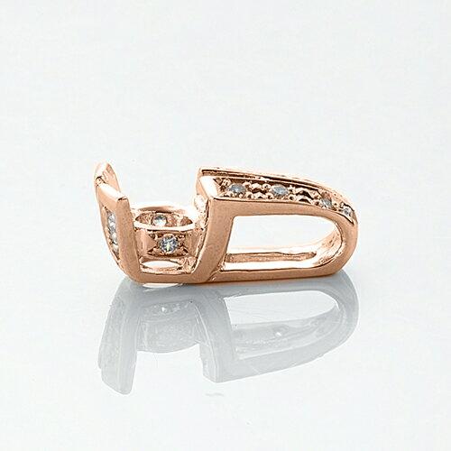 ペンダントトップ 18金 ピンクゴールド 天然石 メレ付きバチカンの一粒ペンダント 主石の直径約4.4mm レール留めの画像