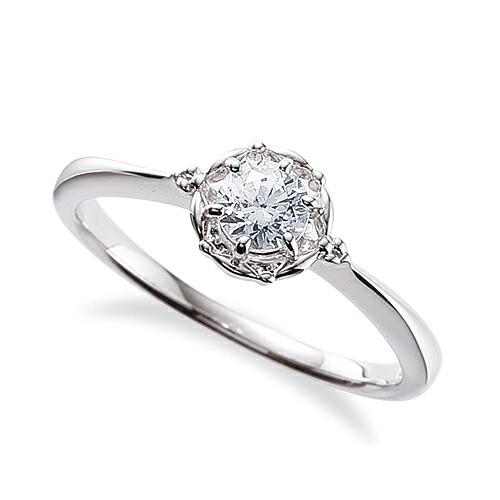 k18 白い石付き指輪 K18/Pt「中石0.2ct レイド」エンゲージリング｜【オレフィーチェ】Orefice
