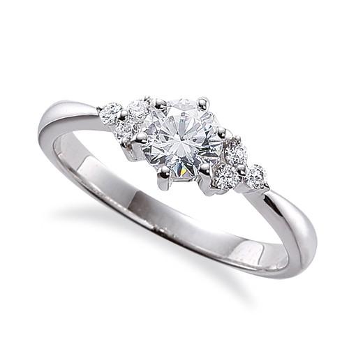 指輪 18金 ホワイトゴールド 天然石 サイドストーンリング 主石の直径