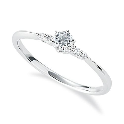 指輪 18金 ホワイトゴールド 天然石 サイドストーンリング 主石の直径