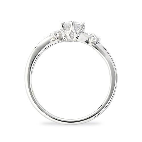 完動品 指輪 18金 ホワイトゴールド 天然石 サイドストーンリング 主石の直径約4.4mm ウェーブ 六本爪留め 【CE1167005207】(42088円)