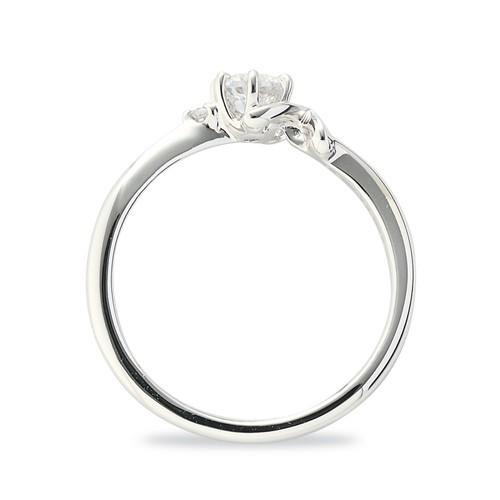 指輪 18金 ホワイトゴールド 天然石 K イニシャルモチーフのサイド