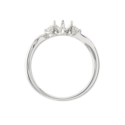 期間セール ！ 指輪 18金 ホワイトゴールド 天然石 サイドストーンリング 主石の直径約4.4mm ウェーブ 六本爪留め 【Z1267073266】(45697円)