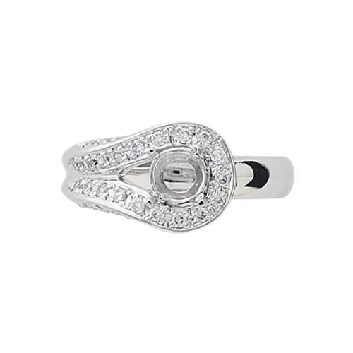 ［即日発送］ 指輪 18金 ホワイトゴールド 天然石 三面メレの豪華なサイドストーンリング 主石の直径約5.2mm 割り腕 四本爪留め 【VQ2406817721】(86802円)