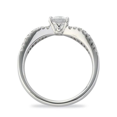 高評価続出！ 指輪 18金 ホワイトゴールド 天然石 バゲットメレのサイド一文字リング 主石の直径約5.2mm 四本爪留め 【RIZ4285665429】(154563円)